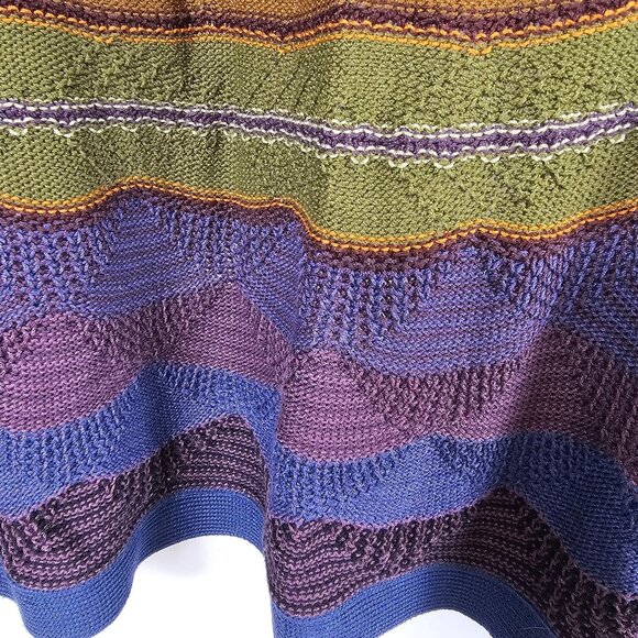 Luxury Cotton Womens XS Knit Boho Retro Style Granny Hippy Stripe Fall Cardigan - Picture 11 of 12